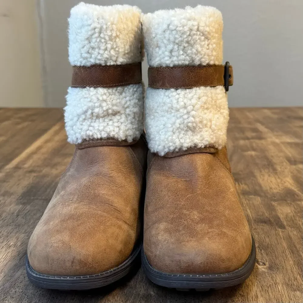UGG Australia Blayre II Boot Heel Shearling Winter Chestnut Brown Women’s Sz 9